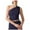 Blue, variant on One Shoulder Tops for Women Sports Yoga Summer Sleeveless T Shirt Slim Fitted Casual Blouses with Built in Pads (M, Blue)