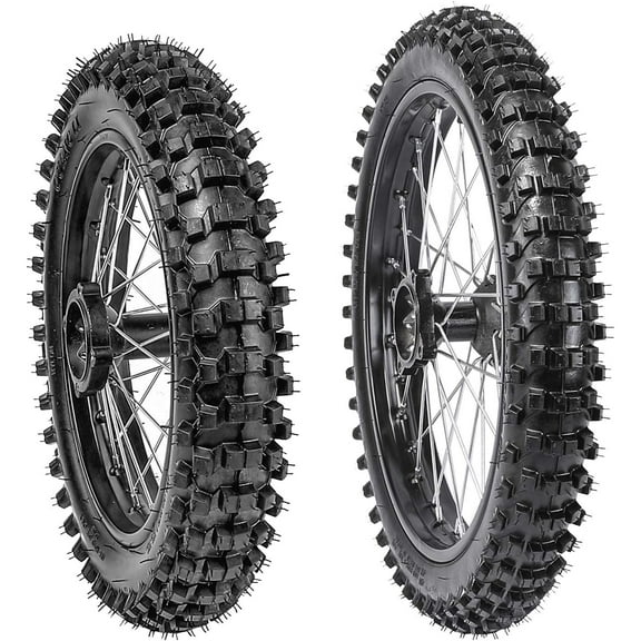 70/100-17 Front   90/100-14 Rear Wheels Tires and Rim Inner Tube With 15mm Bearing Assembly for Dirt Pit Bikes