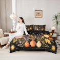 thumbnail image 5 of Homewish Dreamy Bohemian Moon 7pcs Queen Bedding,Roses Lavender Daisies Floral Bedding Comforter Set Queen,Black Reversible, 5 of 8