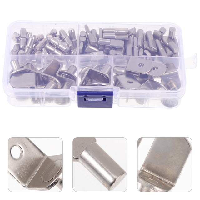 IFANLANDOR 113pcs nickel shelf brackets Silver Iron for Bookcases Long Time Use