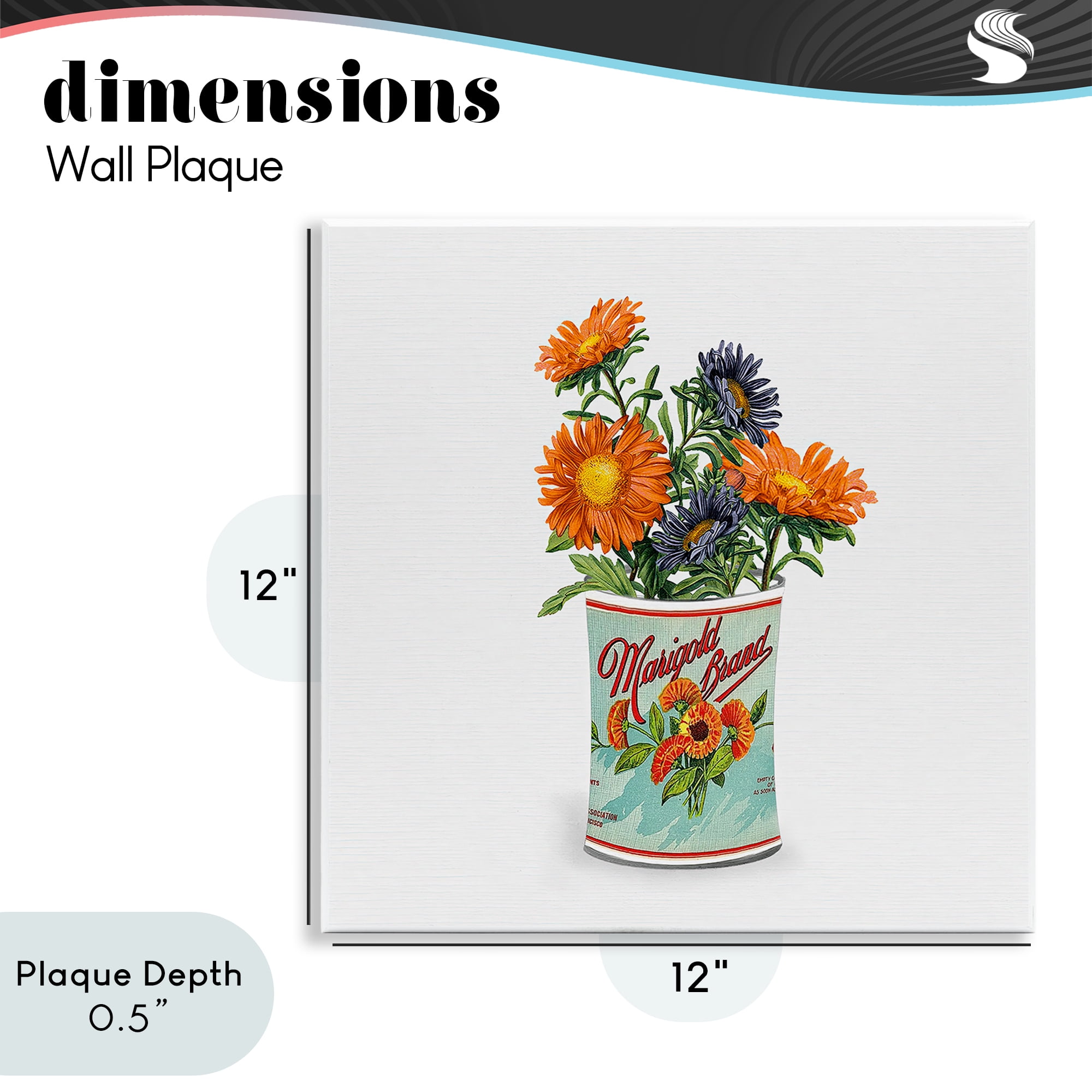 Stupell Industries Nostalgic Marigold Tin Bouquet Wall Plaque Art, design by Val Rhodes