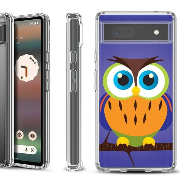 Shockproof Bumper Phone Case for Google Pixel 6a, by OneToughShield ® - Night Owl