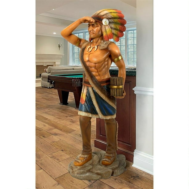 Cigar Indian Nist Statue, Wooden Indian Statue Life Size