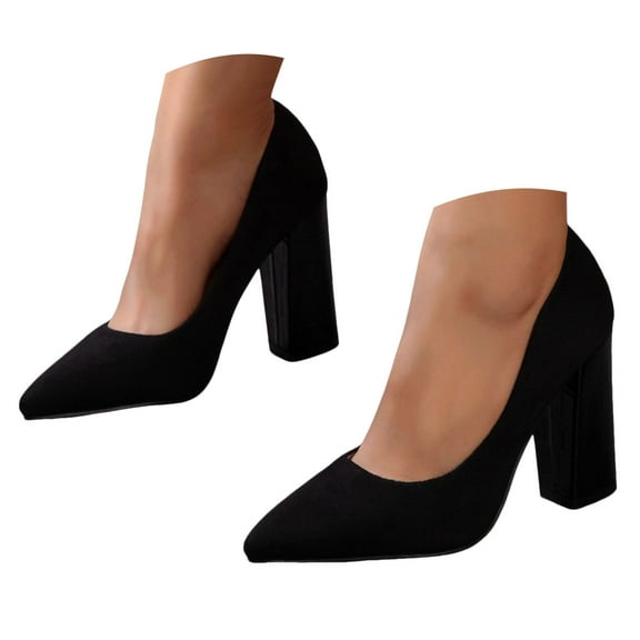 Mostsola Heels for Women Pointed Toe Block High Heel Slip on Dress Shoes Wedding Pumps Shoes