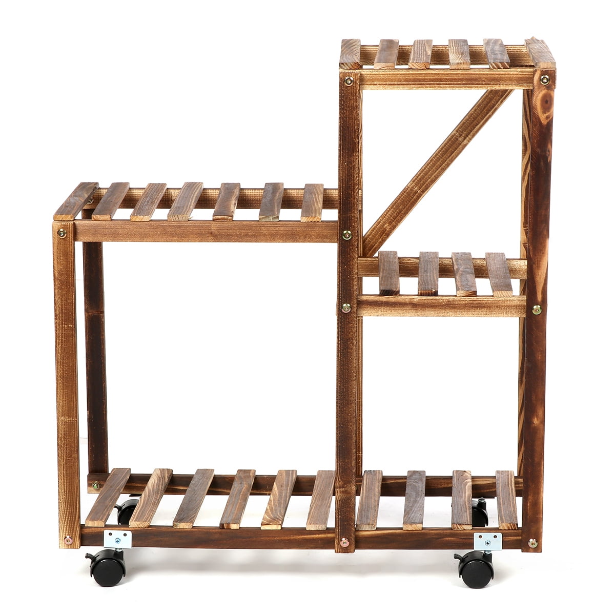 4Tier Metal Plant Stand Foldable Tall Plant Holder Iron Art Corner Plant Display Rack Indoor, 1