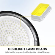 2 Pack High Bay Lights 300W LED Shop UFO Light 6000K IP65 Commercial Bay Lighting Fixture 30000 LM Super Bright, 5ft Cable Plug & Play for Warehouse Factory Garage Workshop Barn