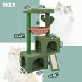 thumbnail image 2 of 37.4 Cactus Cat Tree Tower With Twin Cat Condos For Indoor Cats AllinOne Activity Center With Cat Scratching Post Cozy Sleeping Perch Hammock And Toy Balls Green, 2 of 6