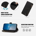thumbnail image 6 of PU Leather Wallet Case for Motorola Moto G 5G 2025/2026 / Moto G Play 2026 6.7",9-Card Holder, Zipper Bills Slot, Magnetic Shoulder Strap & Wristlet Cover,Black, 6 of 10