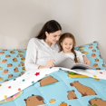 thumbnail image 4 of Manfei Cartoon Capybara Full Size Comforter Sets,Kawaii Swim Ring Print Bedding Comforter Set,Blue,Polkadot Reversible,3-Piece,1 Comforter and 2 Pillowcases, 4 of 7