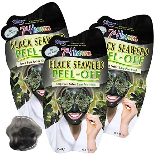 7th Heaven Seaweed Easy Peel-Off Face Mask, with Seaweed, Face Pores, For All Skin Types, 3-Pack of 0.3 Fl Oz each, 3 Sachets - Walmart.com