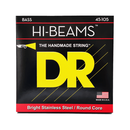 DR Strings MR-45 Hi-Beam Stainless Steel Bass Guitar Strings - .045-.105 Medium