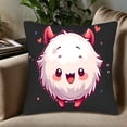thumbnail image 5 of Cute Fluffy Creature Throw Pillow Covers 18x18in Set of 2 - Whimsical Design with Hearts & Stars for Couch Bed Car Decor, 5 of 8