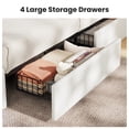 thumbnail image 3 of AOGLLATI Full Size 4 Drawers Upholstered Bookcase Storage Bed with Charging Station and RGB LED Lights, White, 3 of 12