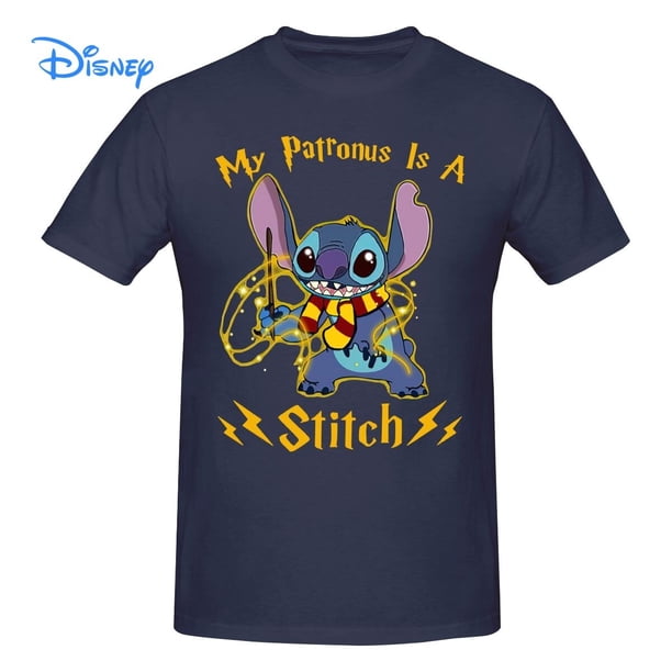Disney My Patronus Is A Stitch T shirt Harajuku Short Sleeve T-shirt 100% Cotton Graphics Tshirt Brands Tee Top3XL Gao Jinjia LED