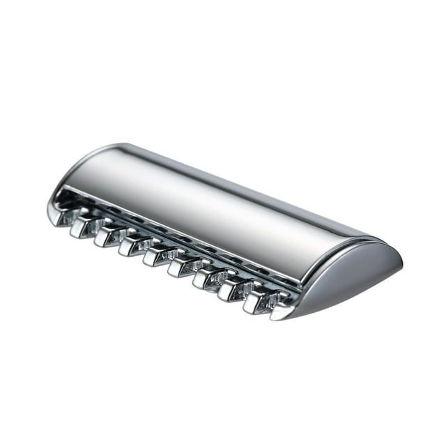 Tête de Sécurité de Remplacement Traditionnelle 1 Pce Barre Festonnée Chromée Double Tranchant Tête de Rasage Peigne Ouvert pour Hommes Outils de Rasage pour Barbier Usage Domestique