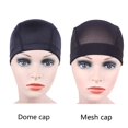 thumbnail image 3 of 2 PCS Black Dome Caps Wig Caps for Wig Making Stretchable Hairnets Wig Cap with Wide Elastic Band (Dome Cap L), 3 of 5