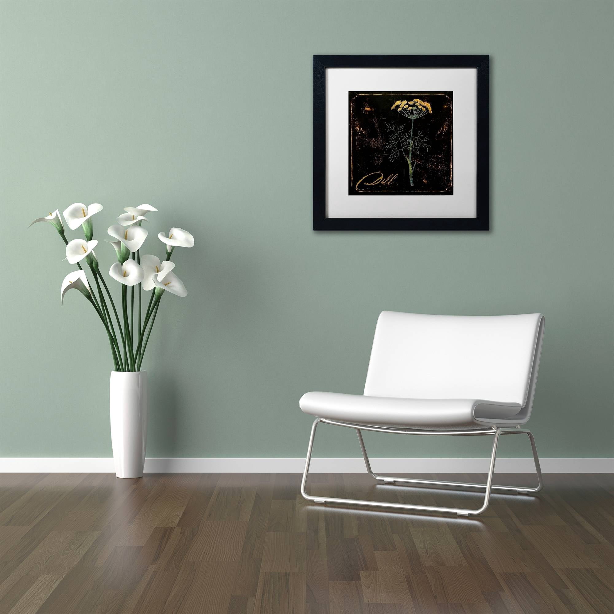 Trademark Fine Art "Black Gold Herbs I" Canvas Art by Color Bakery White Matte, Black Frame