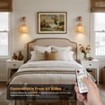 thumbnail image 4 of 2 PACK Wall Sconces, Battery Operated Wall Sconce with Remote Control, Boho Rattan Bamboo Hanging Wall Light Rechargeable Wireless Wall Lamp for Indoor, Bulbs Included, 4 of 8