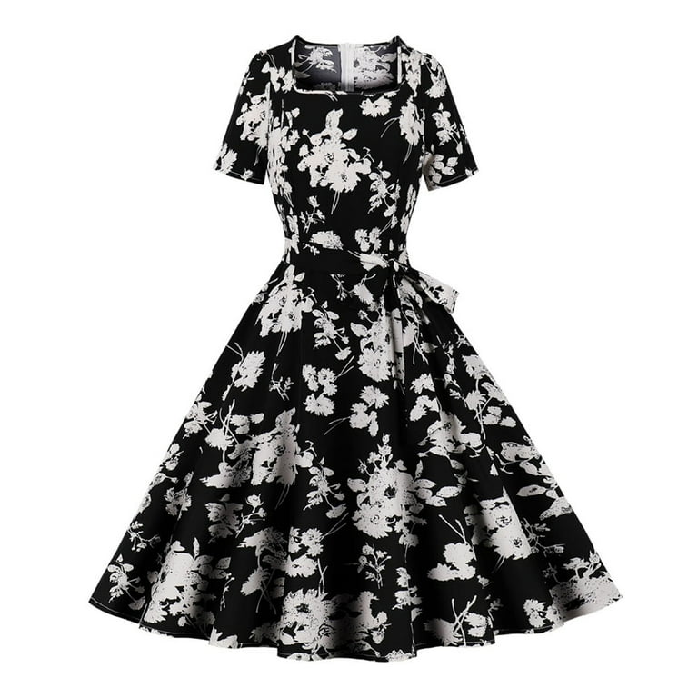 Women Vintage Dresses 2023 Tea Party Dress Wedding Guest Dress L V Petite  Maxi Dresses for Women Petite Length