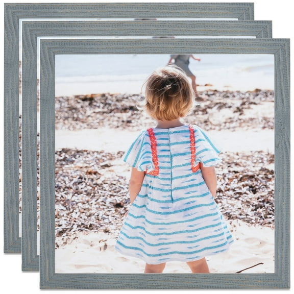 ArtToFrames 12" x 12" Gray Picture Frame, 12x12 inch Gray Wood Poster Frame (WOM-4746), 3 Pack