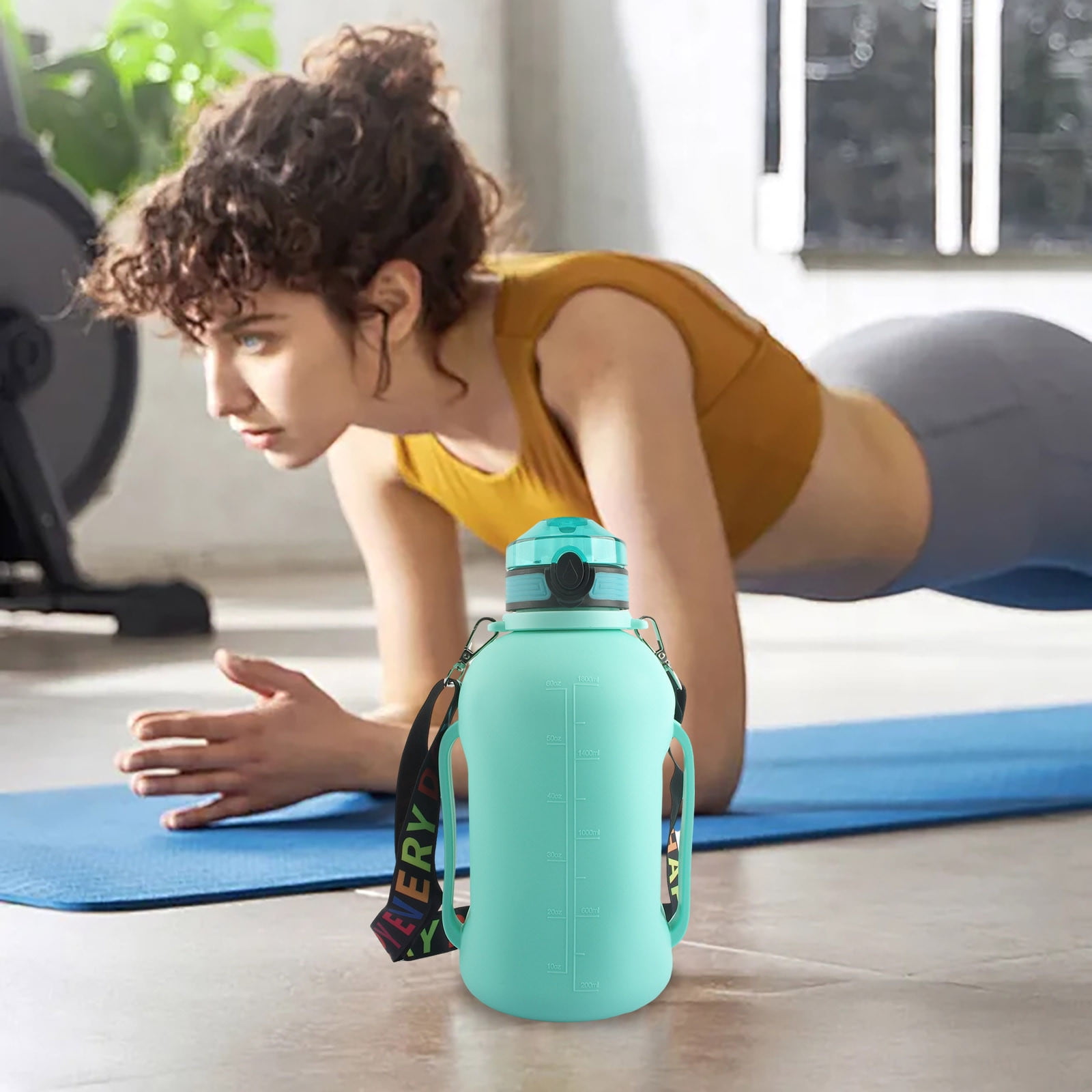 Glass Bottle Product, Water Bottle with Handle Silicone Cup and Portable Hydration Solution for