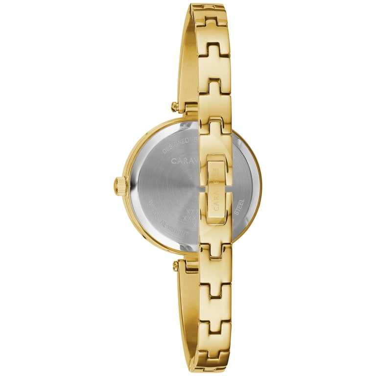 Caravelle Ladies Gold Tone Quartz Watch, MOP Dial, ½ Bangle Bracelet  16mm Ladies main image 4