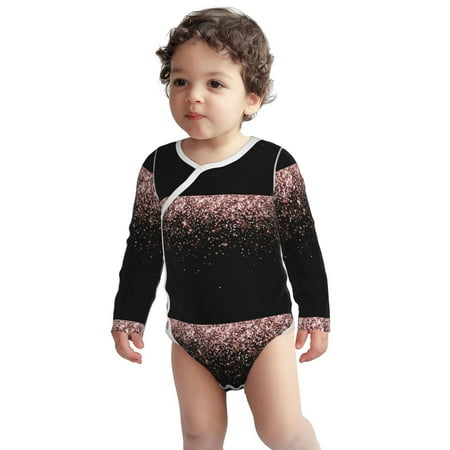 

Fotbe Rose Gold Glitter1 Pattern Unisex-baby Long-sleeve Bodysuit Long Sleeve Bodysuits One-piece 100% Organic Cotton for Infant Baby Boys Unisex-6 Months