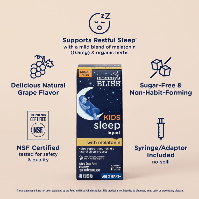 Mommy's Bliss Kids Sleep Liquid with Melatonin, Grape photo 3