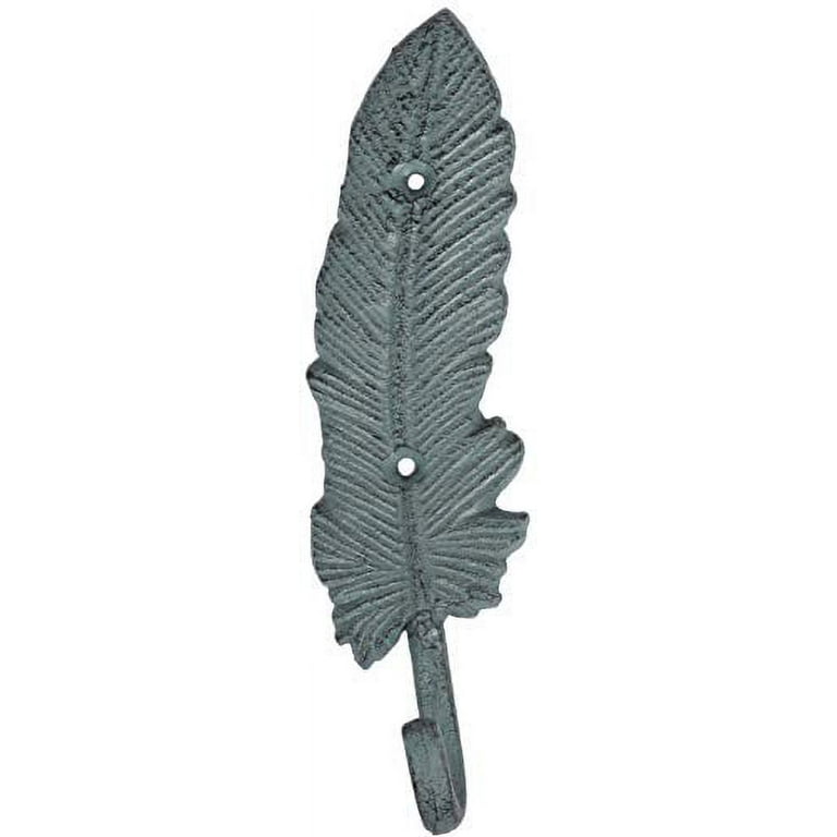 Decorative Rustic Iron Feathers Wall Coat Hooks (Set of 3