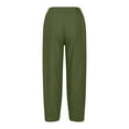 thumbnail image 6 of Tuphregyow Women's Casual Wide Leg Pants with Pockets, Elastic Waist Loose Fit Long Trousers for Trendy and Comfortable Outdoor Wear Army Green L, 6 of 9