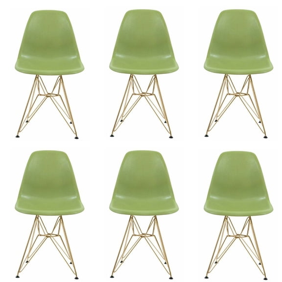 Eiffel Dining Chair with Gold Base - Green