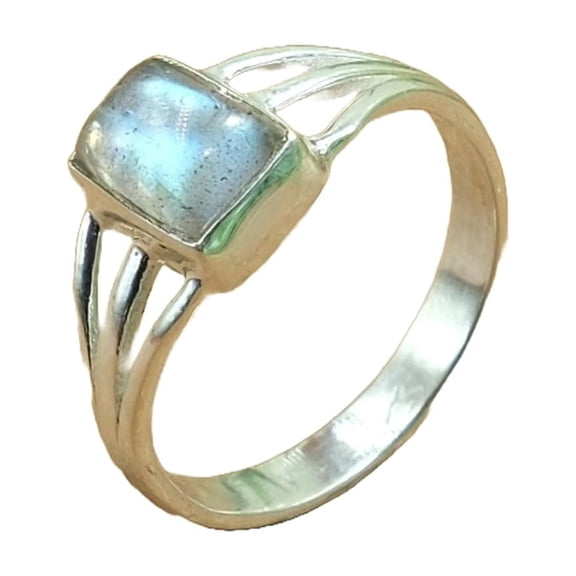 Natural Blue Labradorite Gemstone Handmade Statement Ring Gift Jewelry For Women