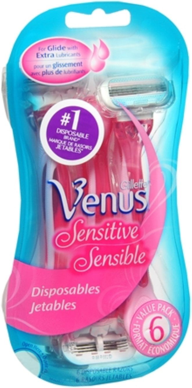 2 Pack - Gillette Venus Disposable Razors Sensitive Skin 6 Each