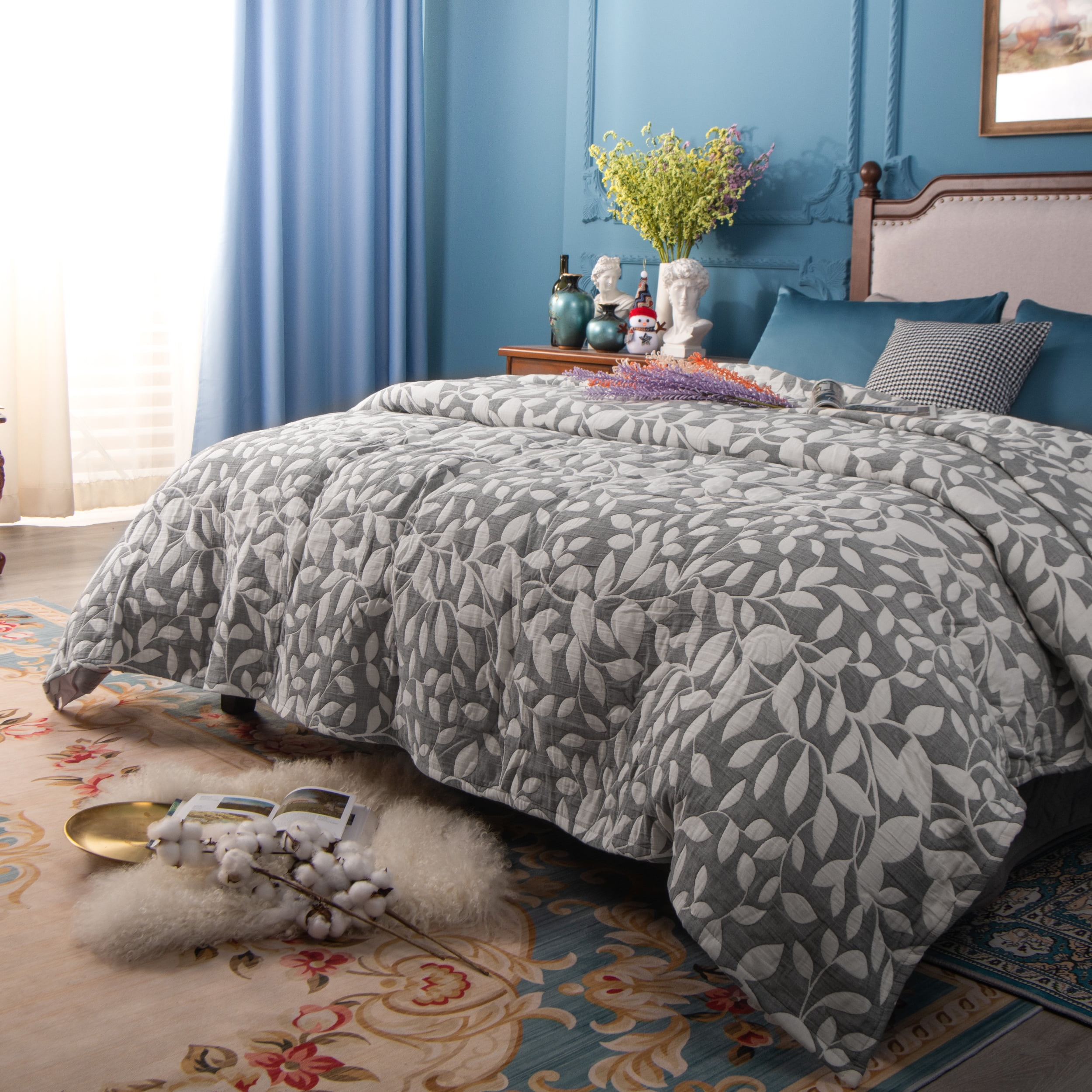 Flxxie 3 Layers Cotton Muslin Bed Blanket, Ultra Soft Breathable for