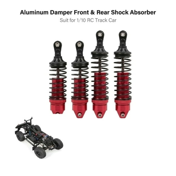 Lolmot 4PCS Aluminum Front & Rear Shock Absorber For Traxxas 1:10 Slash 4x4 3 Colors