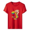 thumbnail image 1 of Ensemble, Nous Sommes Fierté Femmes Décontracté Col Rond Imprimé Chemisier Short Sleeve Tops en Vrac, 1 of 3