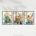 thumbnail image 5 of Set of 3 Wildflowers Colourful Watercolour Floral Artworks Spring Flower Field Unframed Wall Art Living Room Poster Prints Pack, 5 of 5