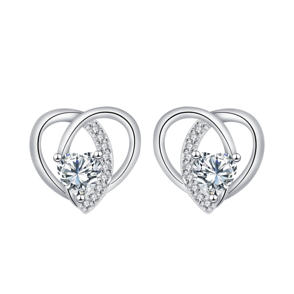 Rynsito 925 Sterling Silver Birthstone Heart Earrings for Women, Birthstone Stud Earrings Birthday Gifts for Women Mom Wife Girlfriend Daughter