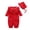 Red, variant on WUANDIXFA Infant Newborn Baby Girl Long Sleeve Romper Clothes Outfit with Cute Hat Jumpsuit 3 6 9 12 Months,Red,0-3 Months