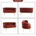 thumbnail image 5 of Small Velvet Loveseat, Accent Sofa, Velvet Upholstered Loveseat with Gold Metal Legs, Loveseat Sofa Furniture, Velvet Loveseat for Home Office Living Room Bedroom, 50"L x 26.57"W x 28.35"H, Wine Red, 5 of 10