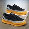 thumbnail image 2 of Men's Stylish Black & Yellow Platform Sneakers - Durable, Comfortable Casual Shoes with Thick PVC Sole for Casual Attire, Chunky Shoes, 2 of 9
