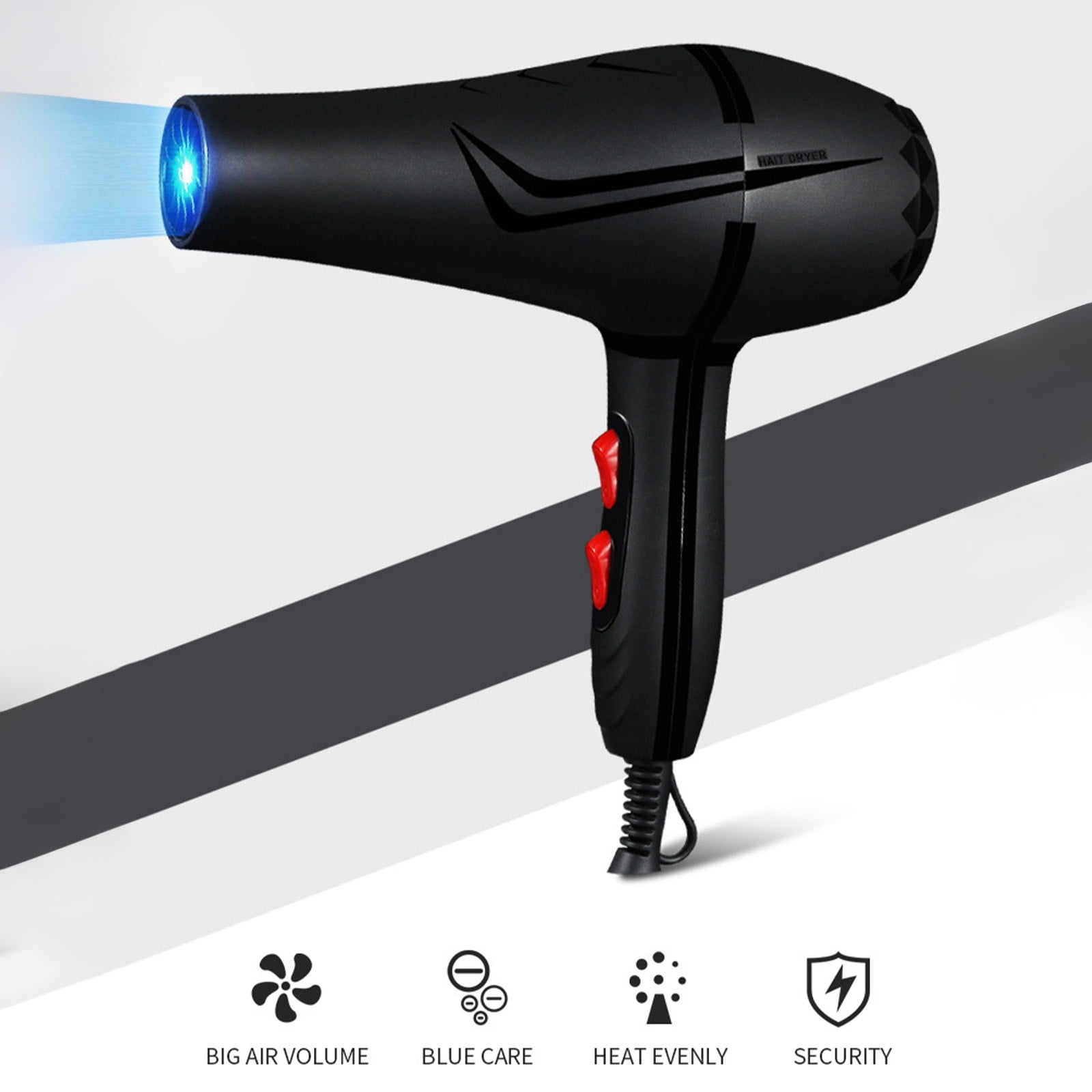 Ruhiku GW Hair Dryer Fast Drying Low Noise Hair Dryer Travel Hair Dryer for Hair and Curly Hair