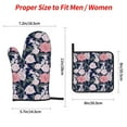 thumbnail image 2 of Balery Rose Flowers Pattern Oven Mitts and Pot Holders 4 pcs Set, Kitchen Oven Glove High Heat Resistant 500℉ Oven Mitts with Non-Slip Silicone Surface, 2 of 6