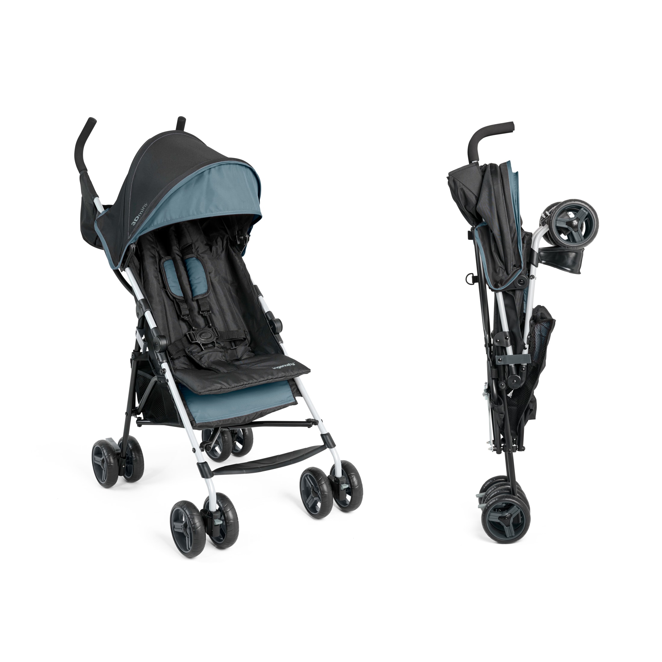 Ingenuity 3Dmini Lightweight Convenience Stroller, Slate, Compact Fold, Baby Stroller