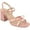 Rose, variant on Journee Womens Issmia Two Tone Covered Block Heel Multi Strap Sandals