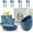Blue, variant on Homienly 20-Piece Wheat Straw Dinnerware Set, Plates, Bowls & Cups with Flatware, Service for 4, Microwave & Dishwasher Safe, for Kitchen, Outdoor, RV, Multicolor