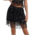 thumbnail image 4 of Teissuly Women's Sexy Hip Scarf Sequined Tassel Waist Scarf Adult Female Belly Dance Dress Waist Chain Skirt, 4 of 5