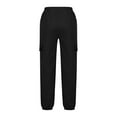 thumbnail image 6 of Boys Cargo Pants Black Joggers with Elastic Waist - Kids Lightweight Athletic & Casual Pants for School, Play and Everyday Wear,Size 8-10T, 6 of 7
