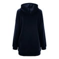thumbnail image 7 of Plus Size Sweatshirts for Women Casual Zip Up Hoodies Tunic Long Jacket Outerwear with Pockets Dark Blue S, 7 of 7