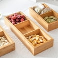 thumbnail image 2 of Bandeja de Servir de Y Nuez de con Organizador de Compartimiento, Rectángulo Cuadrado en Sección de Almacenamiento de Alimentos de Mad Los 33x12CM BLESIY Bandeja de madera para servir, 2 of 8